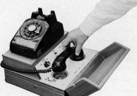 High bandwidth connectivity has come a long way since the days of jamming a rotary telephone handset into a giant modem (a.k.a. acoustic coupler). Photo circa 1966.