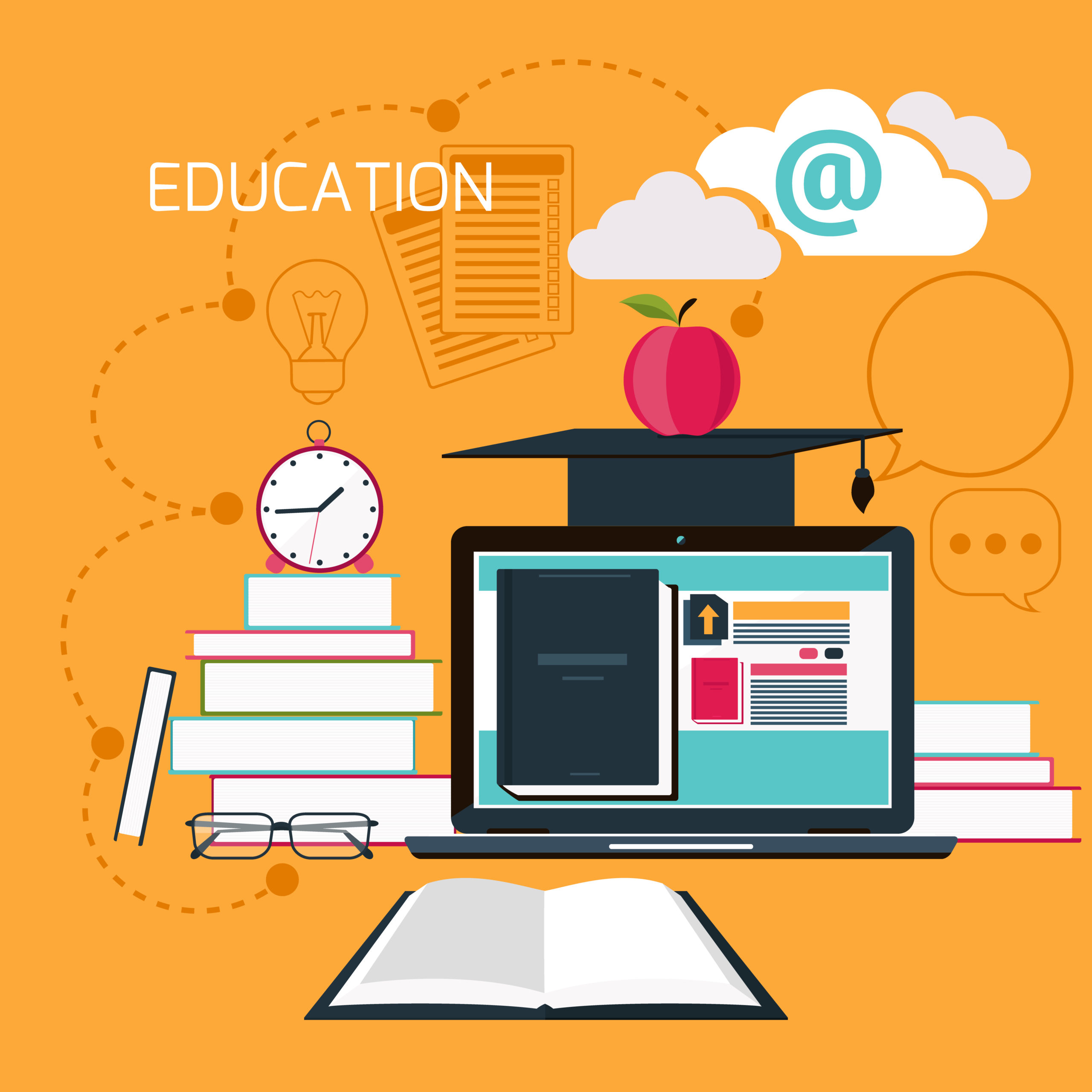 online learning distance learning illustration